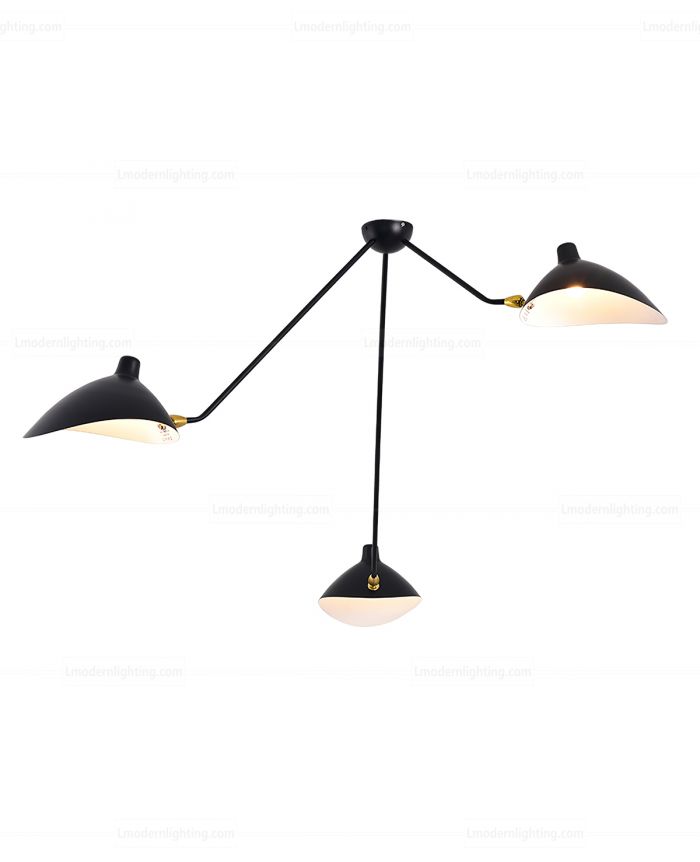 Serge Mouille Arm Ceiling 3 Spider Lamp